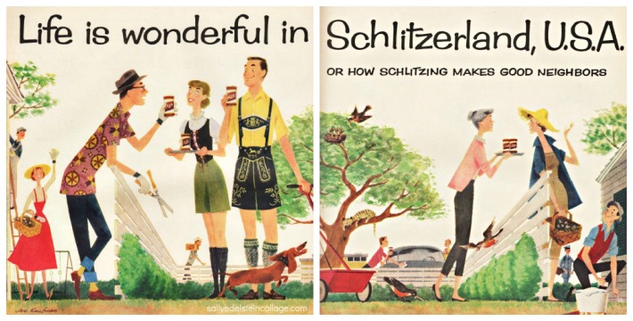 Vintage illustration art & advertising 1950s suburbanites