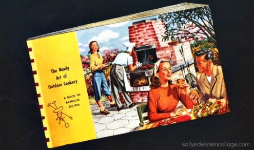 Vintage illustration suburban barbecue 1948