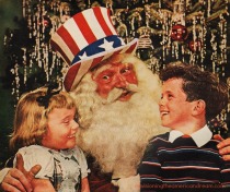1950s Santa with kids on lap