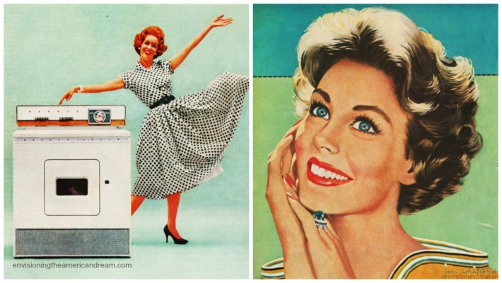 vintage images of happy Housewife 