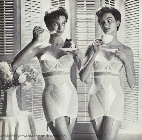 Warner's lingerie vintage print ad 1954 decor fashion art 50s bra girdle Le  Gant 