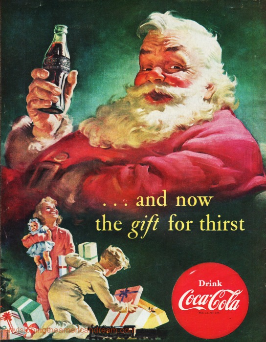 vintage coke ad Santa and kids