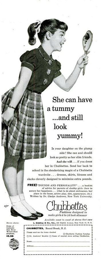 Vintage ad Chubbettes 1956